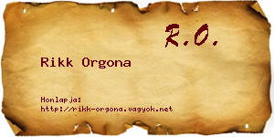 Rikk Orgona névjegykártya